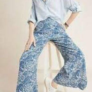 Anthro Maeve Anika Knit Wide Leg Pants